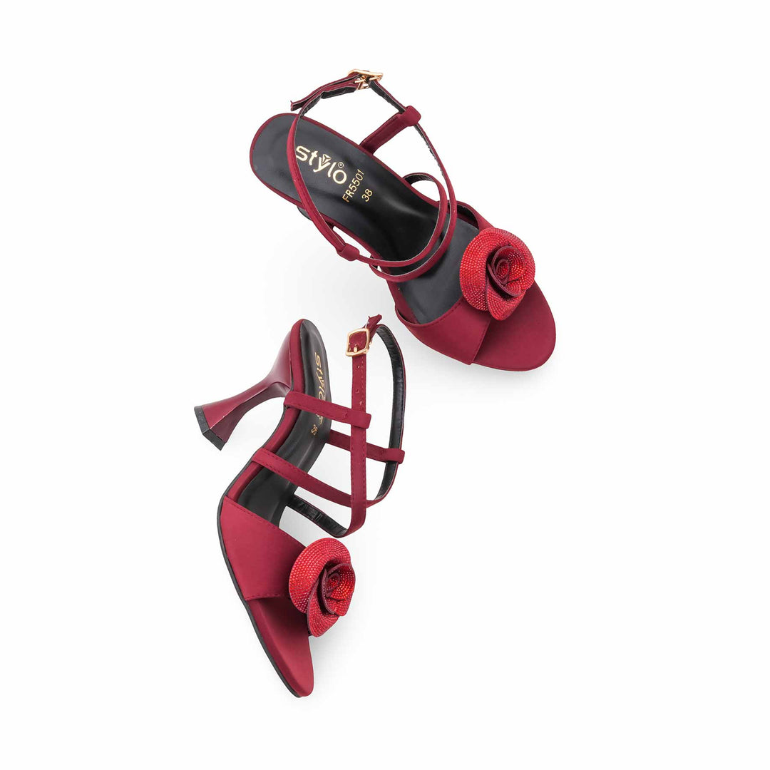 Maroon Formal Sandal For Women FR5501
