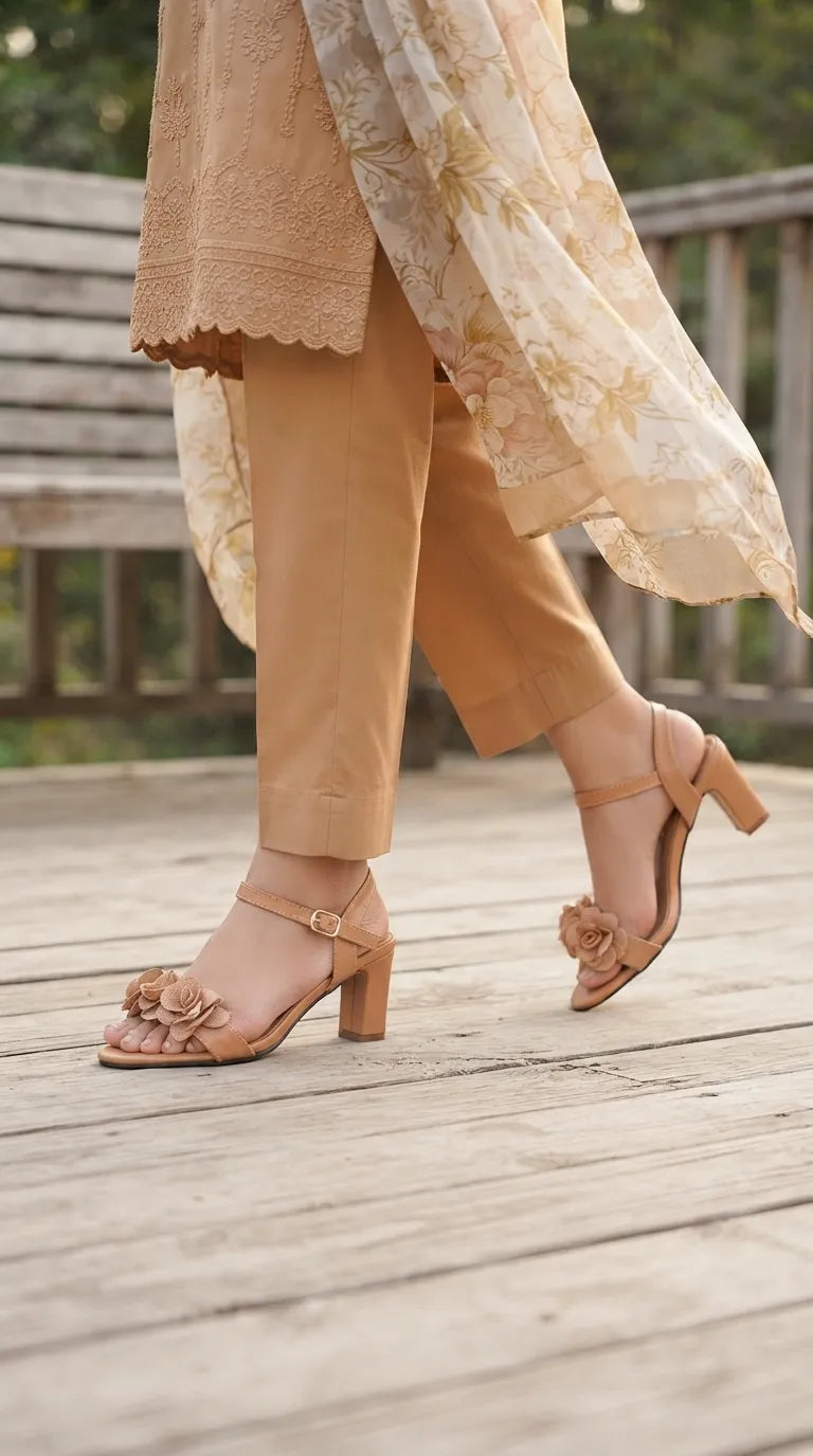 Beige Formal Sandal For Women FR5512