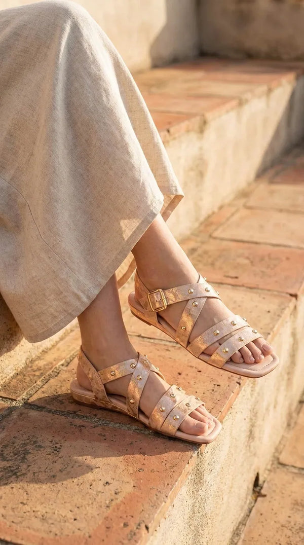Golden Formal Sandal For Ladies FR5521