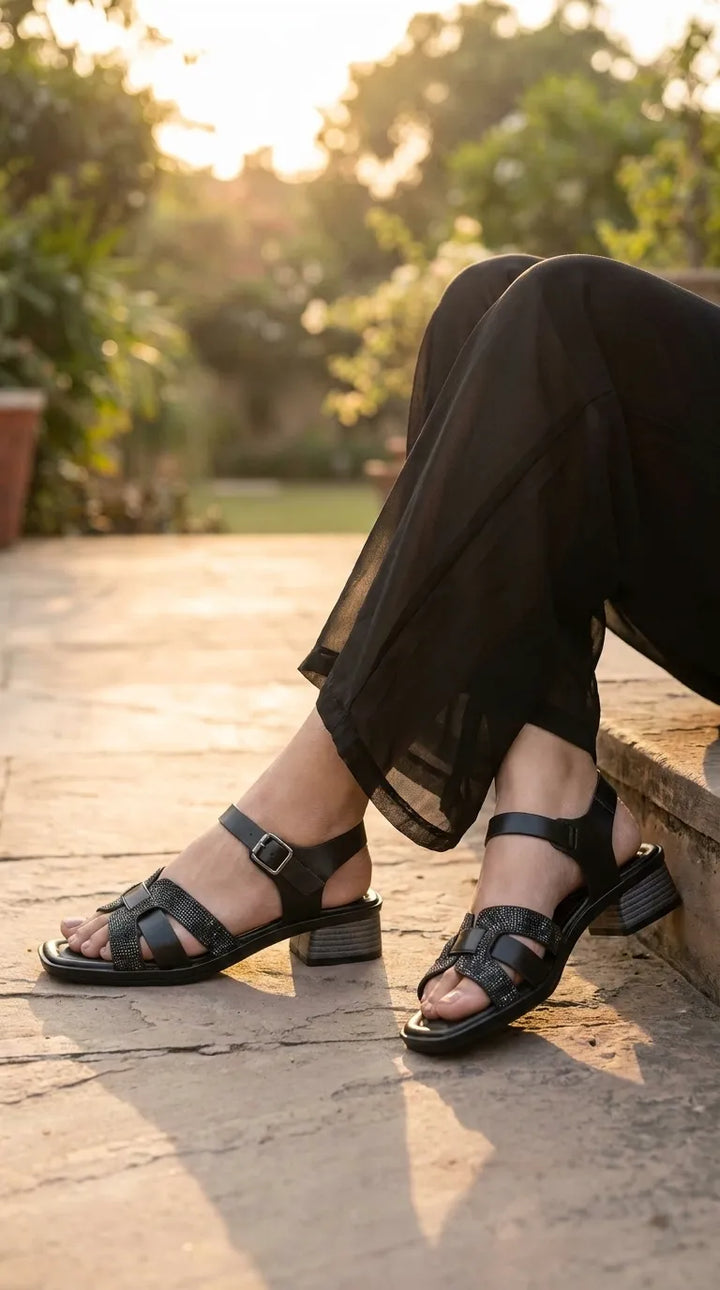 Black Formal Sandal For Women FR5526