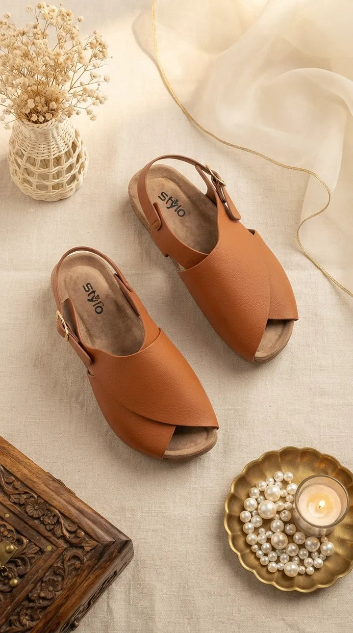 Tan Formal Sandal For Women FR5554