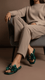 Green Formal Slipper For Women FR8310