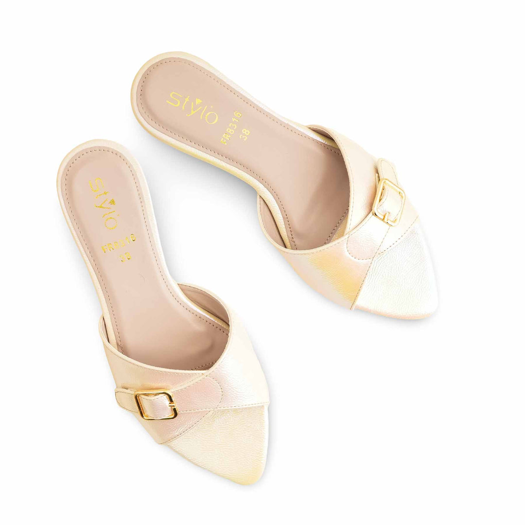 Cream Formal Slipper For Women FR8316
