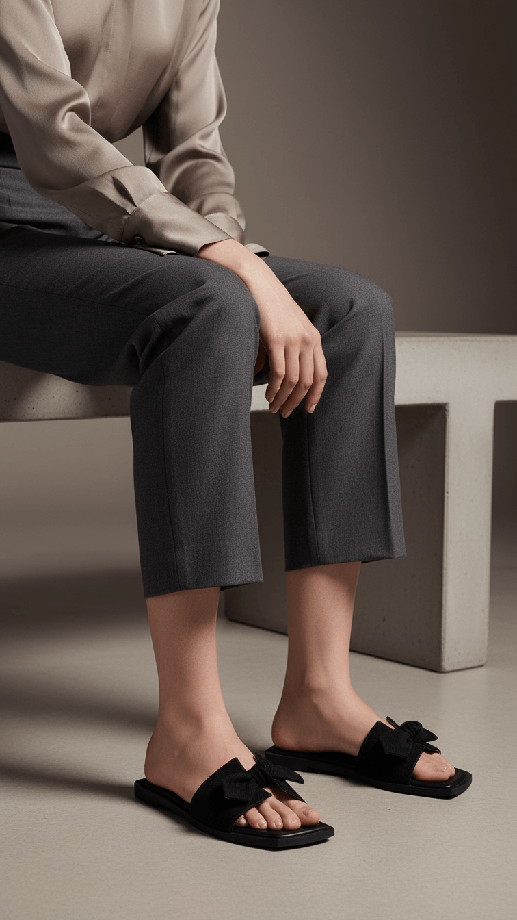 Black Formal Slipper For Ladies FR8322