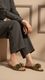 Olive Formal Slipper For Women FR8423