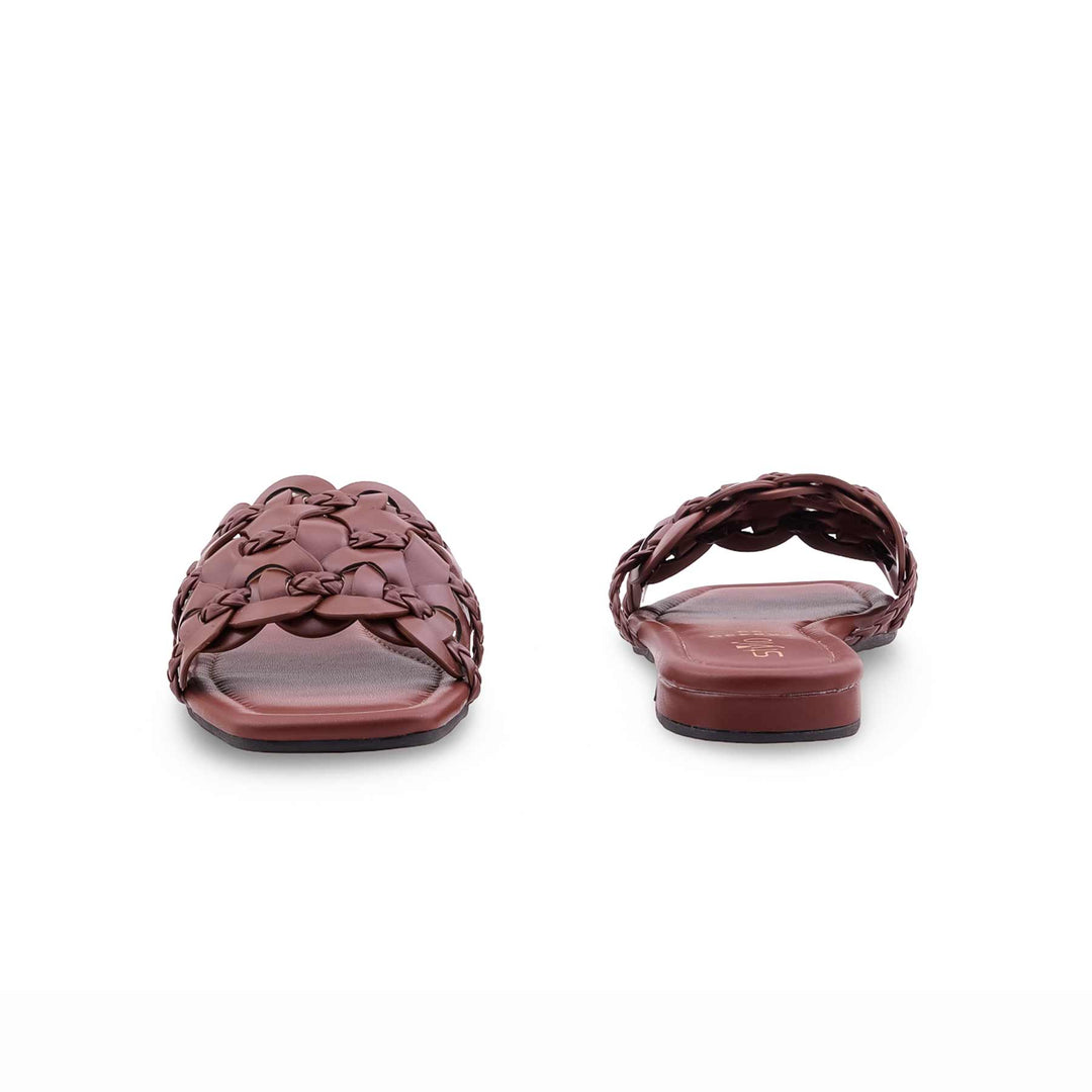 Coffee Formal Slipper For Ladies FR8430