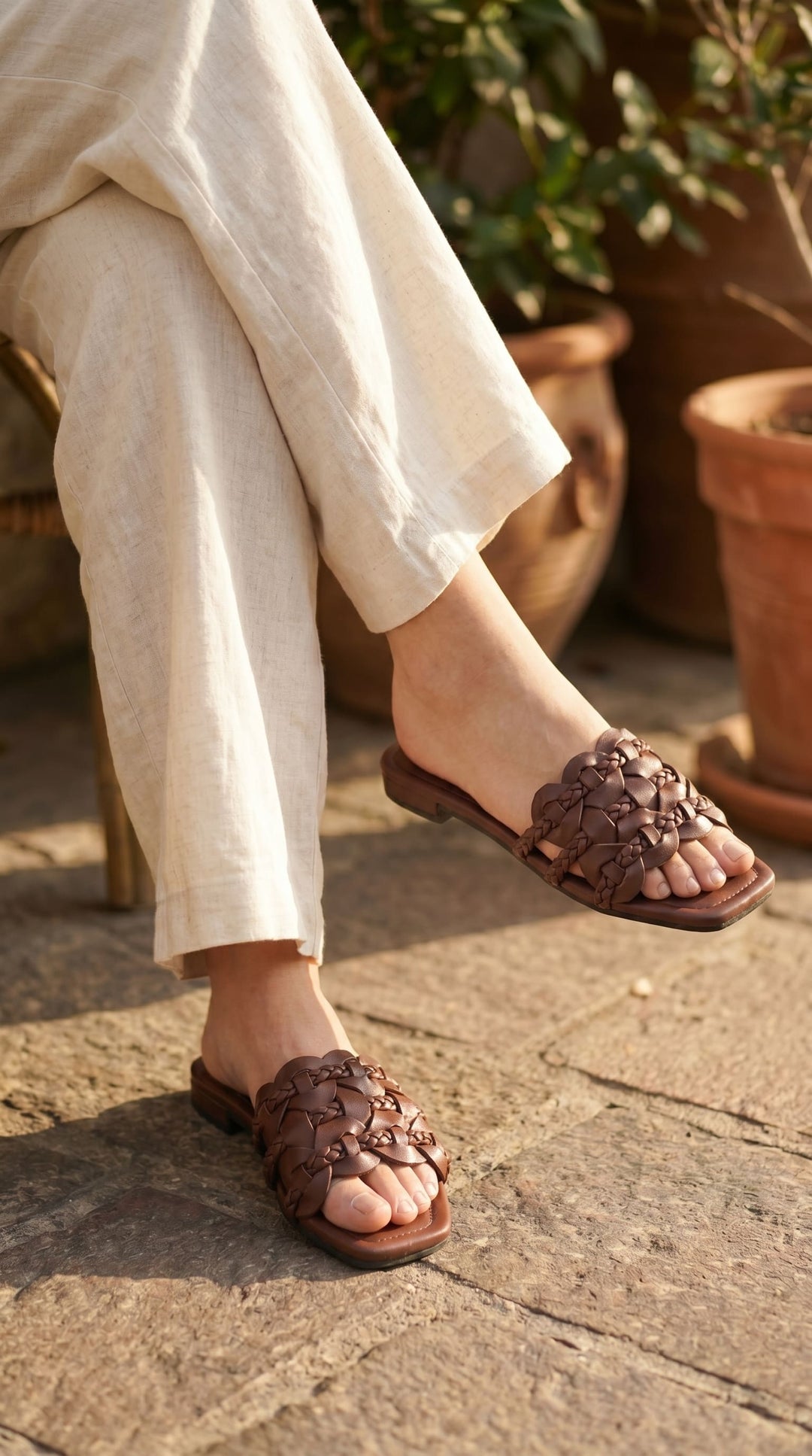 Coffee Formal Slipper For Ladies FR8430