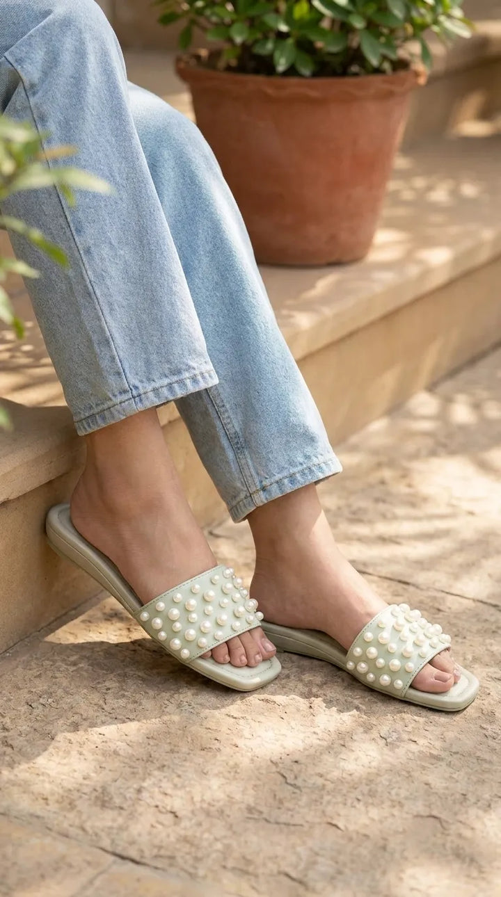 Green Formal Slipper For Women FR8432