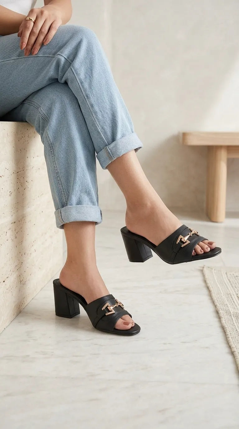 Black Formal Slipper For Women FR8452