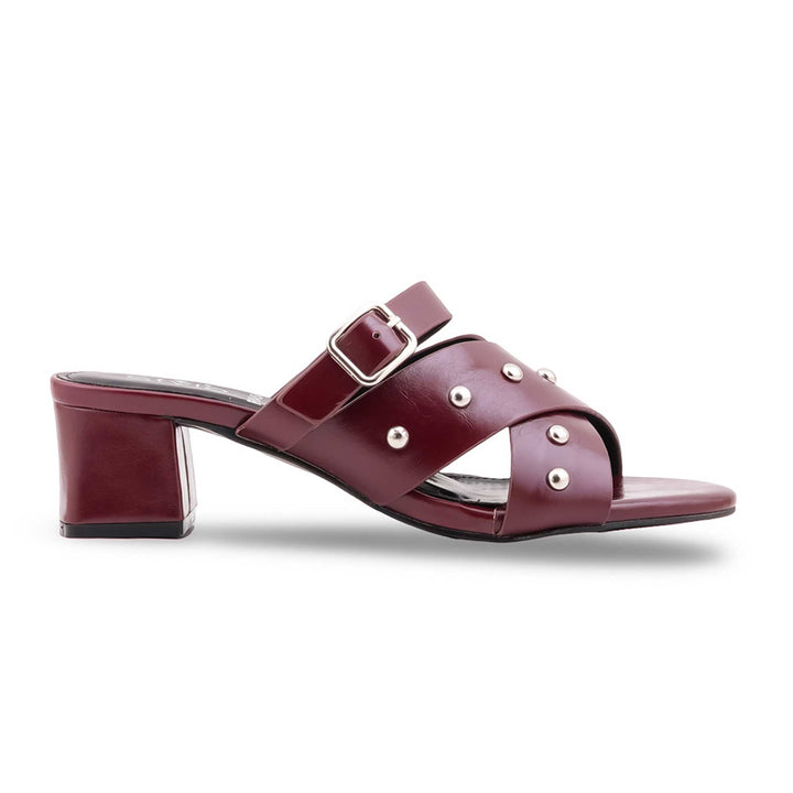 Maroon Formal Slipper For Women FR8454