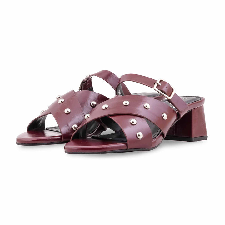 Maroon Formal Slipper For Women FR8454