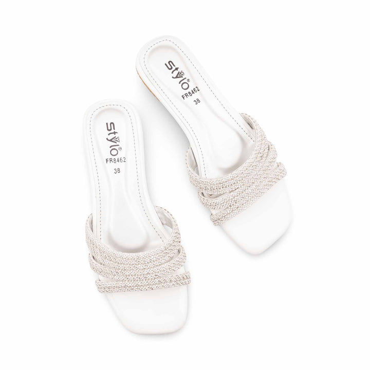 White Formal Slipper For Women FR8462