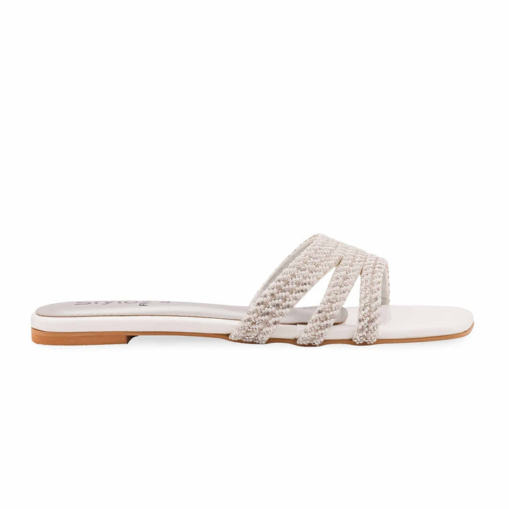 White Formal Slipper For Women FR8462