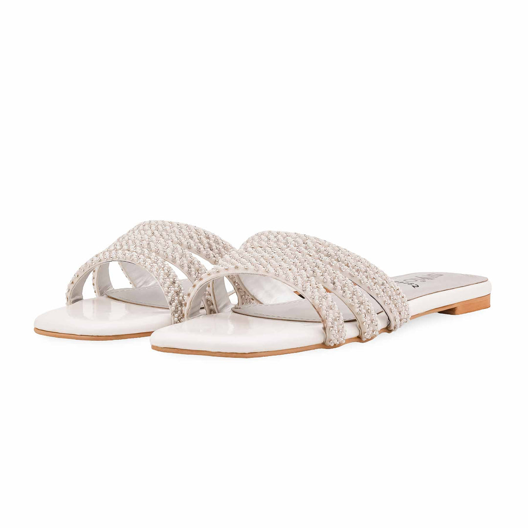 White Formal Slipper For Women FR8462