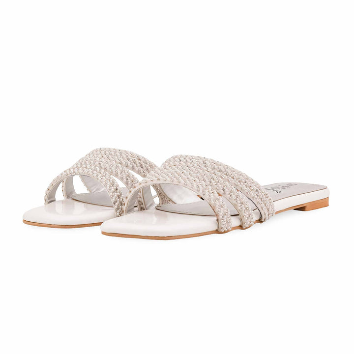 White Formal Slipper For Women FR8462