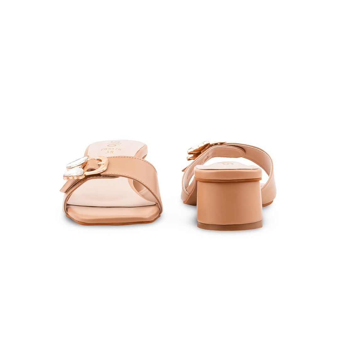Beige Formal Slipper For Women FR8478