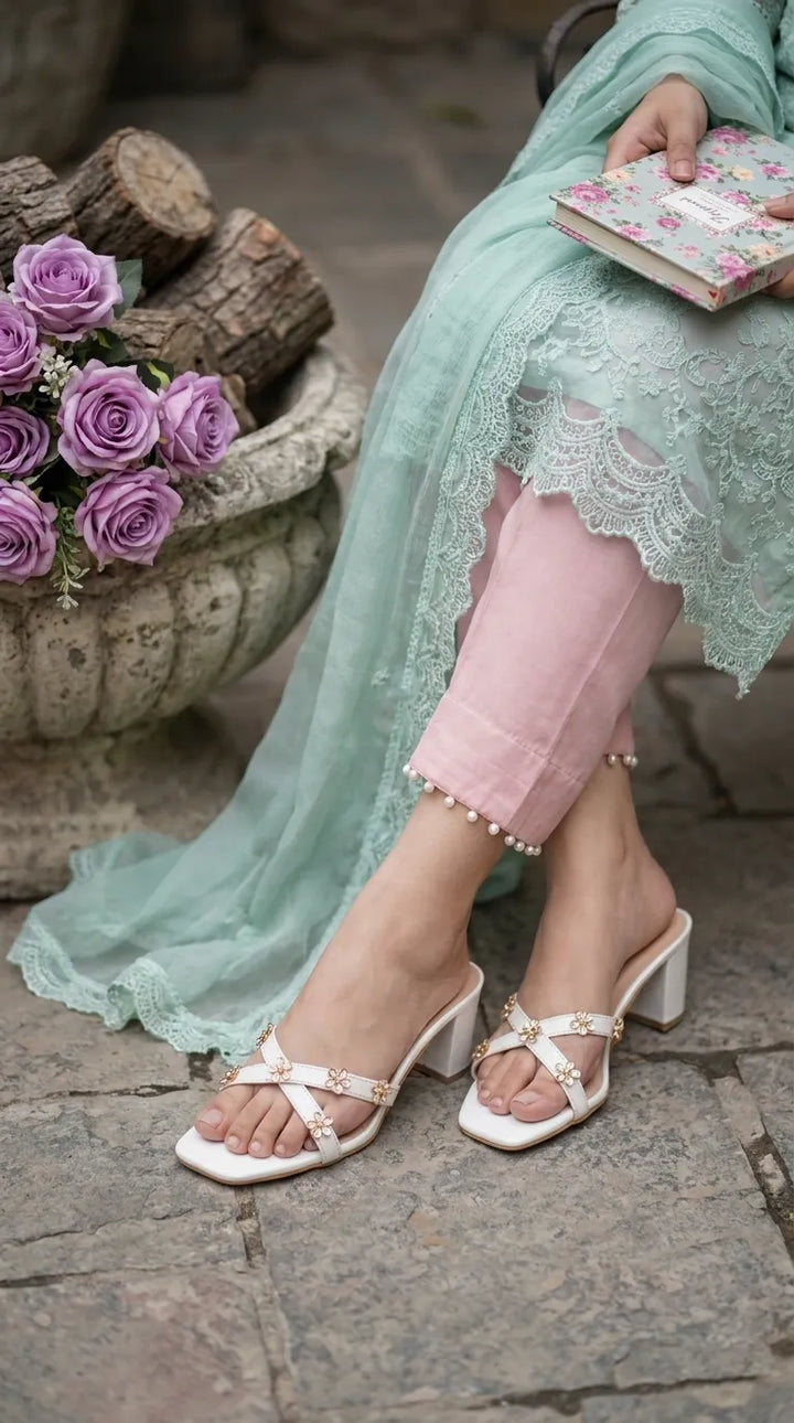 White Formal Slipper For Women FR8490
