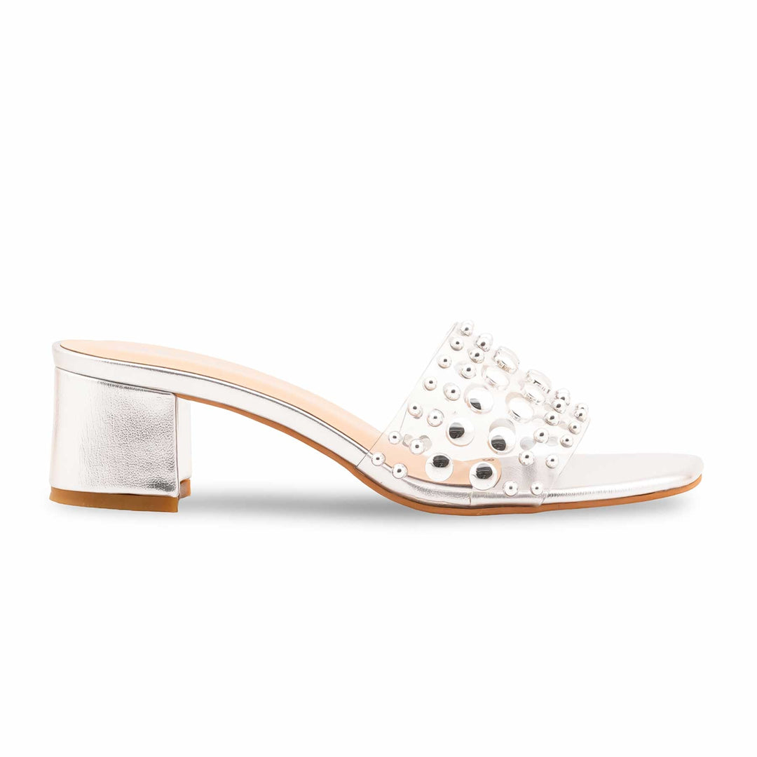 Silver Formal Slipper For Ladies FR8492