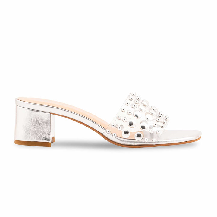 Silver Formal Slipper For Ladies FR8492