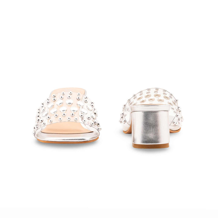 Silver Formal Slipper For Ladies FR8492