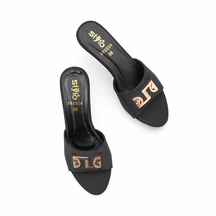 Black Formal Slipper For Ladies FR8504