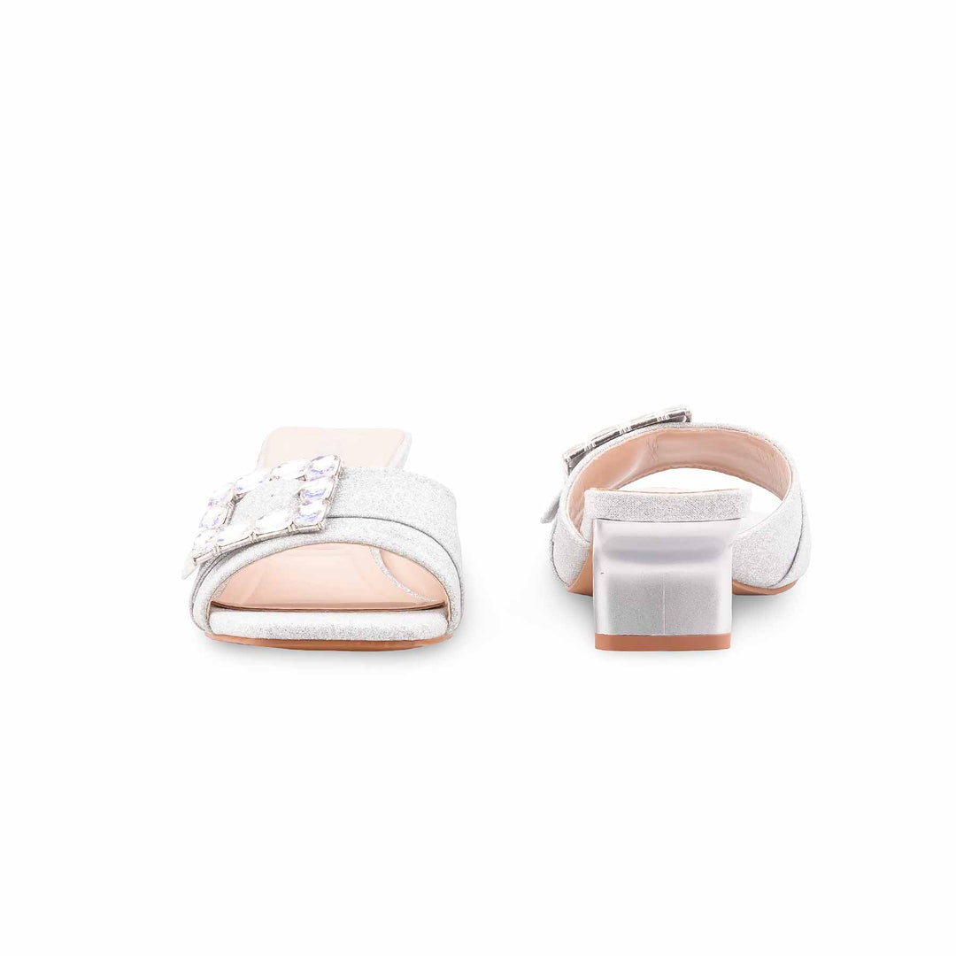 Silver Formal Slipper For Women FR8508