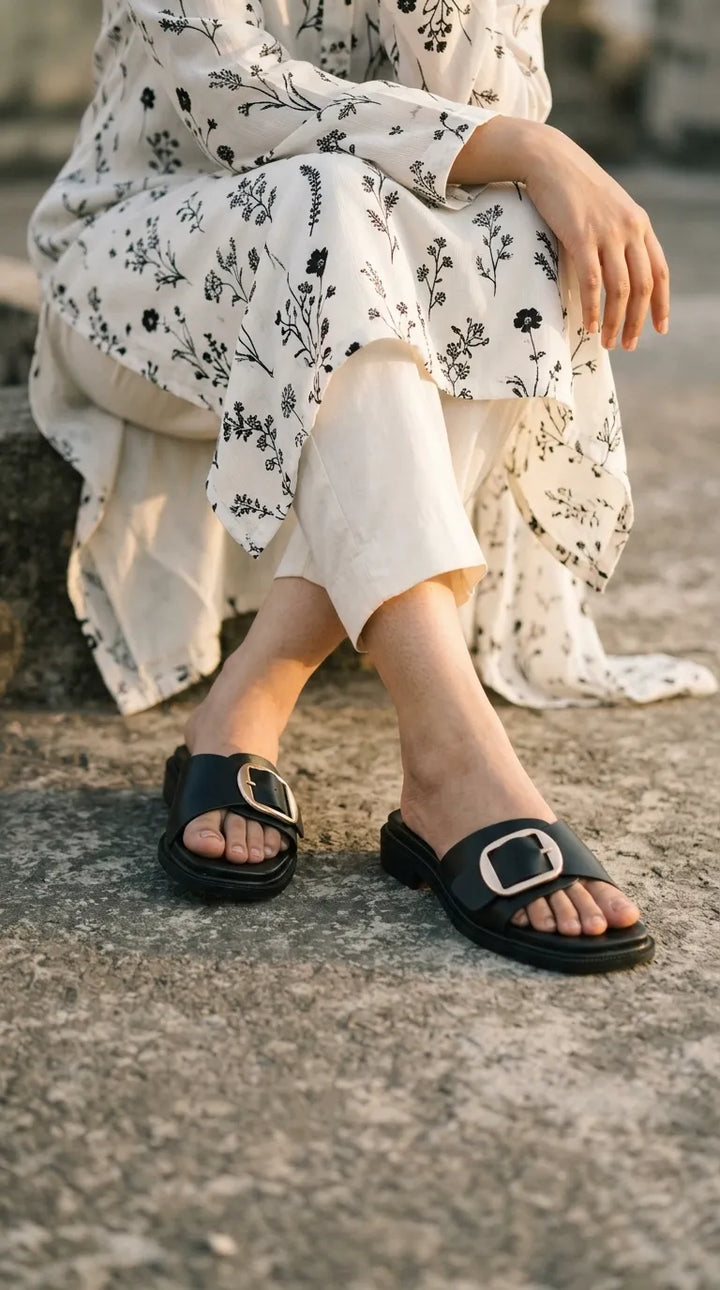 Black Formal Slipper For Ladies FR8515