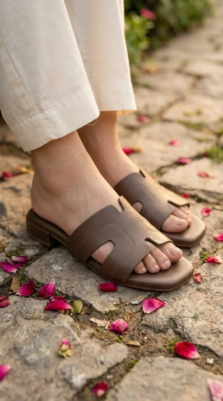 Coffee Formal Slipper For Ladies FR8516