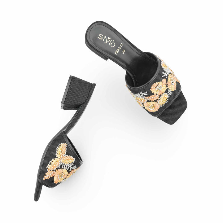 Black Formal Slipper For Ladies FR8517