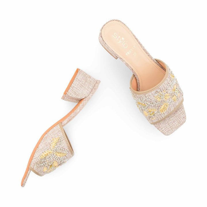 Beige Formal Slipper For Ladies FR8517