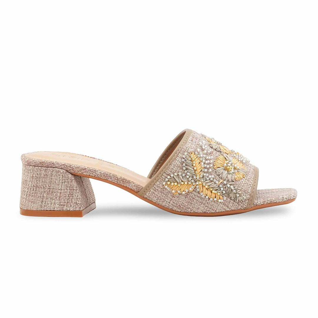 Beige Formal Slipper For Ladies FR8517