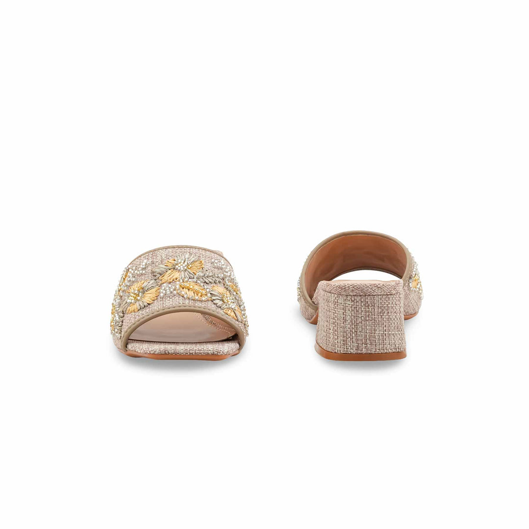 Beige Formal Slipper For Ladies FR8517