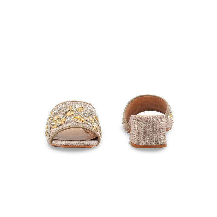 Beige Formal Slipper For Ladies FR8517