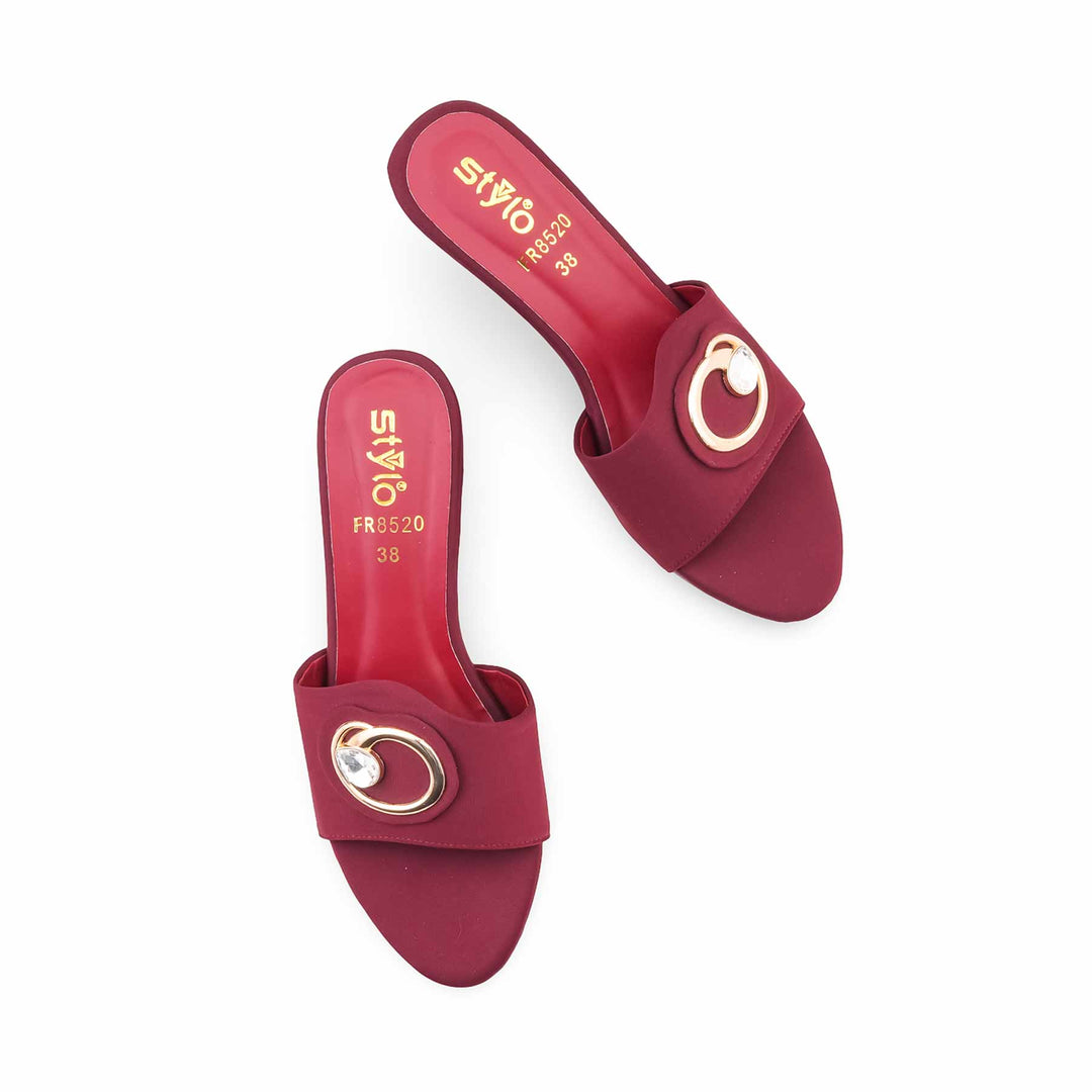 Maroon Formal Slipper For Women FR8520