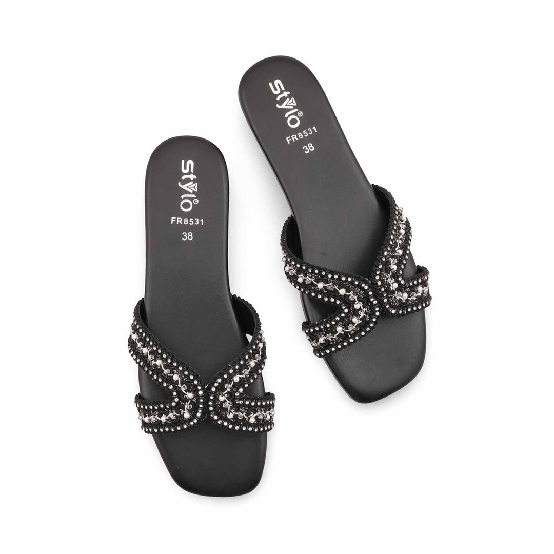Black Formal Slipper For Ladies FR8531