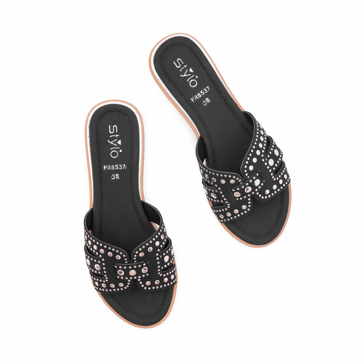 Black Formal Slipper For Ladies FR8537