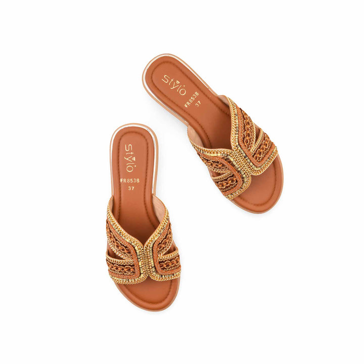 Brown Formal Slipper For Women FR8538