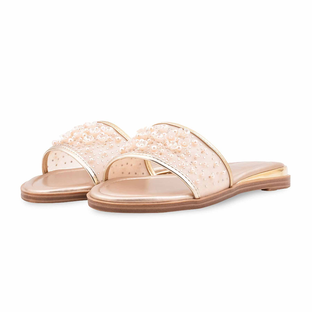 Golden Formal Slipper For Women FR8540