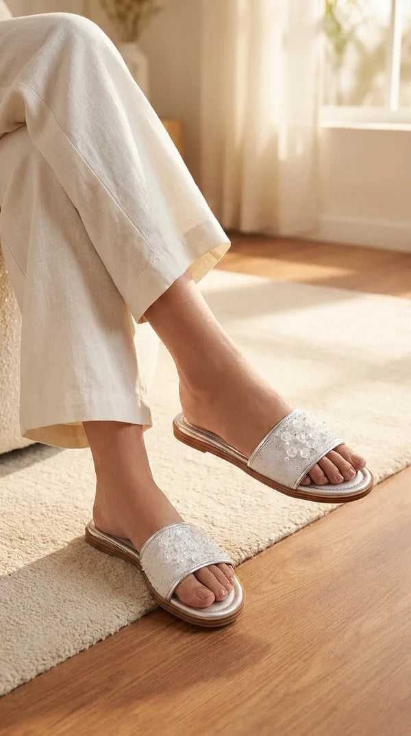 Silver Formal Slipper For Women FR8540