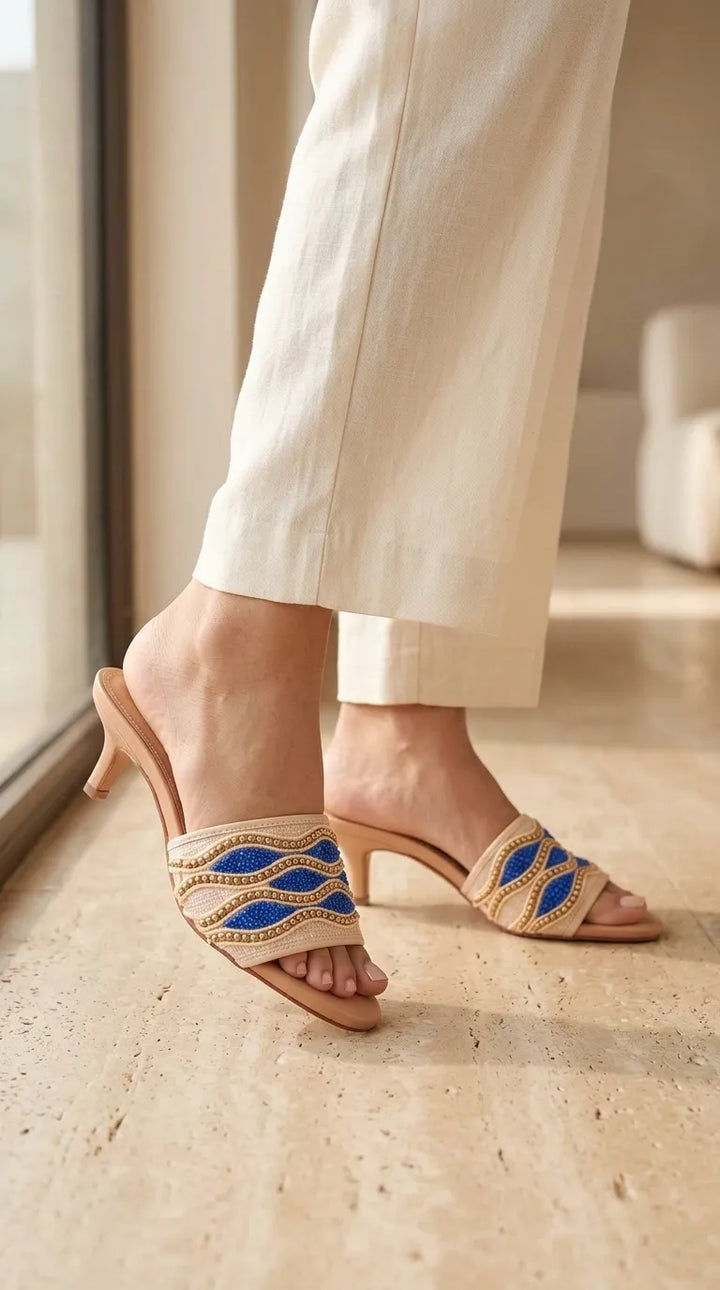 Blue Formal Slipper For Women FR8541