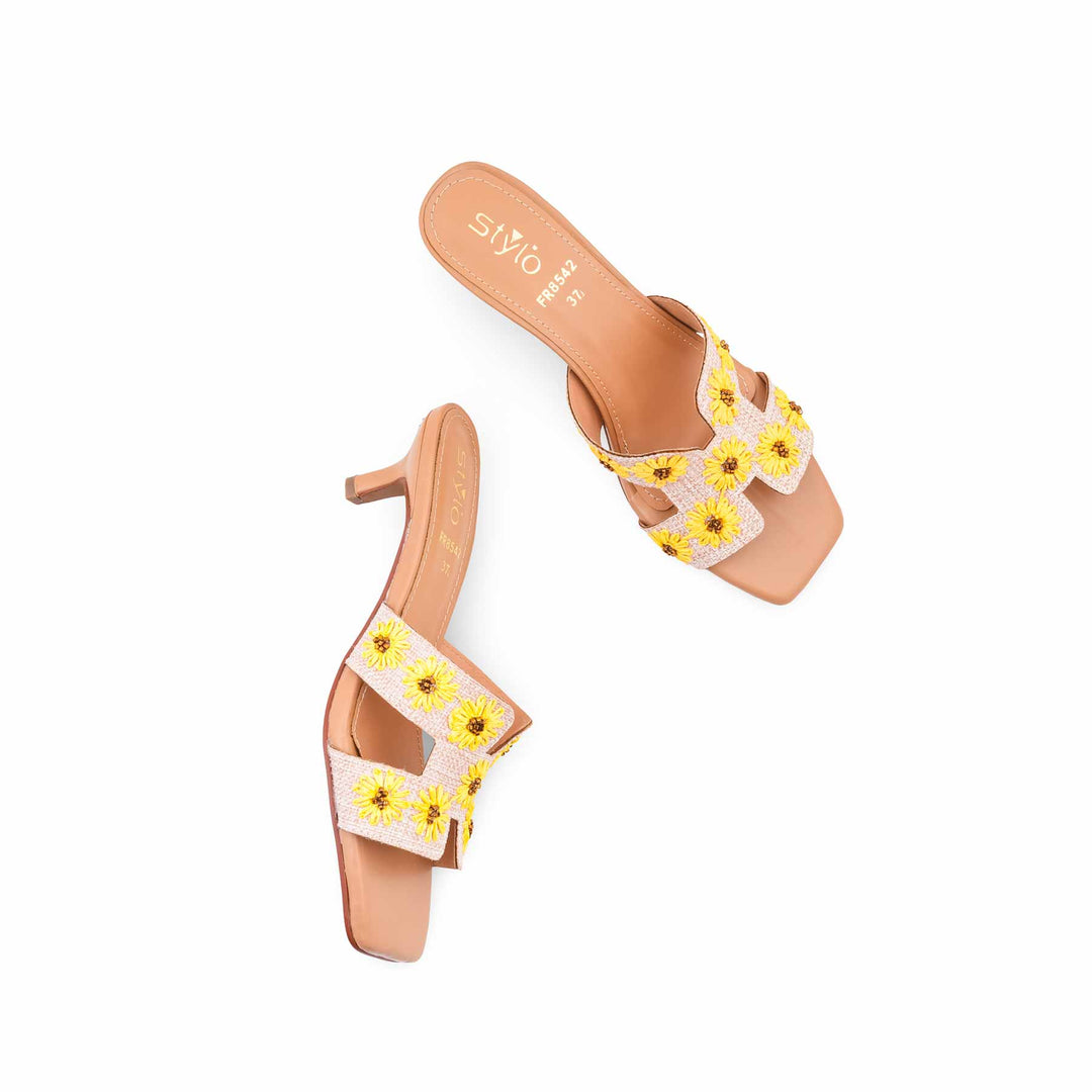 Yellow Formal Slipper For Women FR8542