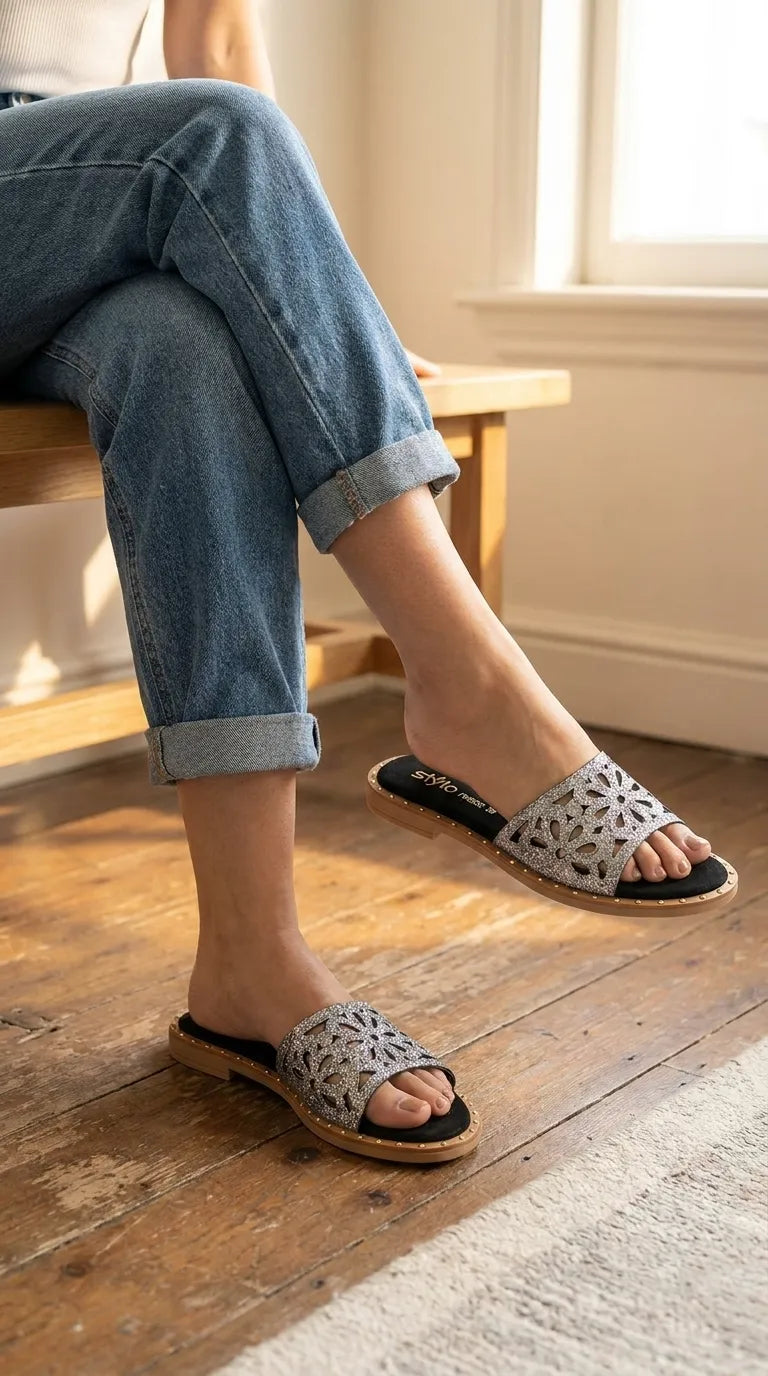 Grey Formal Slipper For Women FR8552