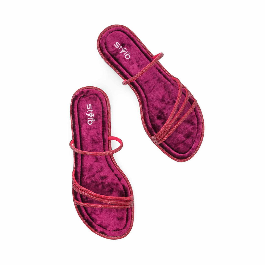 Maroon Formal Slipper For Women FR8558