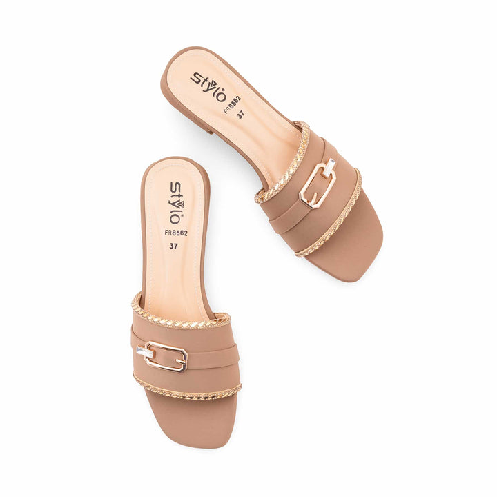 Beige Formal Slipper For Ladies FR8562