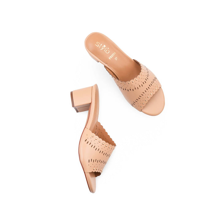 Beige Formal Slipper For Women FR8594
