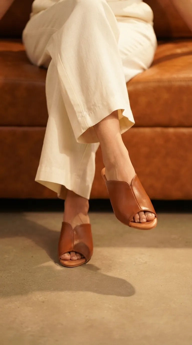 Tan Formal Slipper For Women FR8609