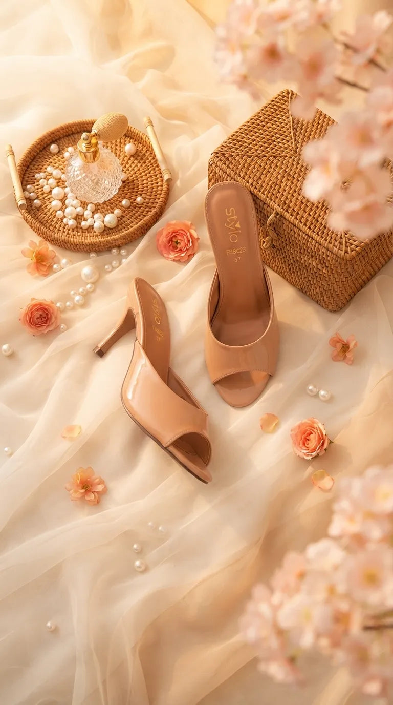 Beige Formal Slipper For Women FR8629