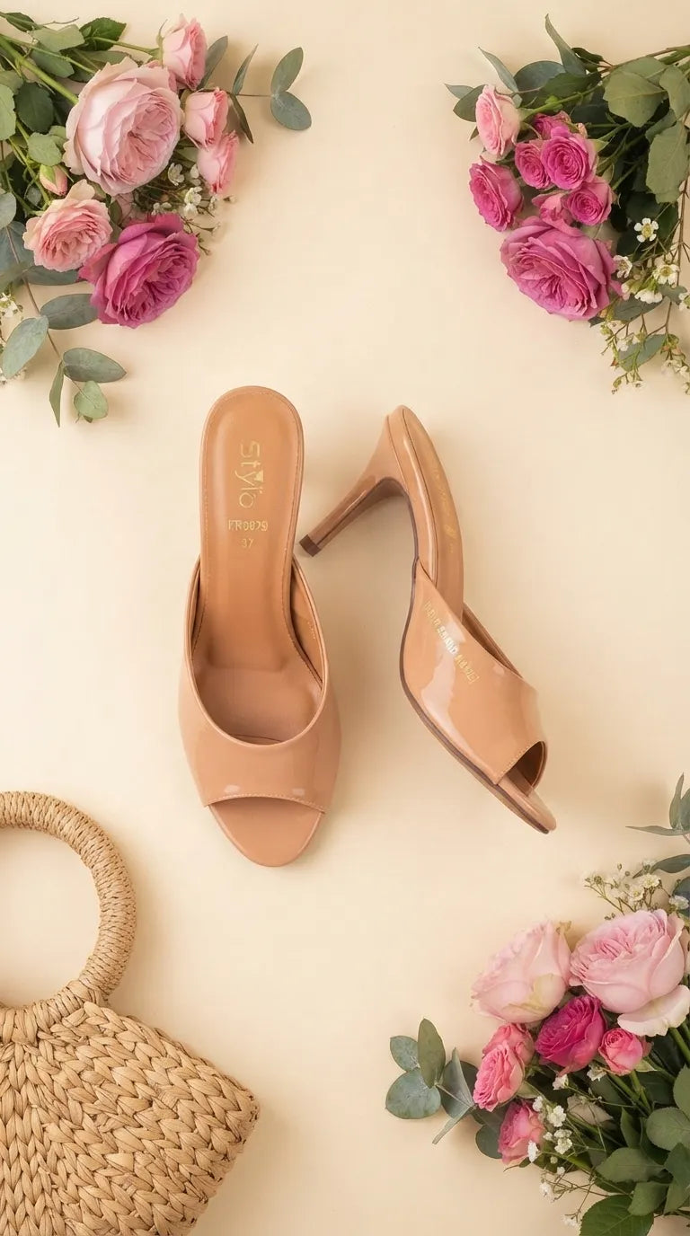 Beige Formal Slipper For Women FR8629
