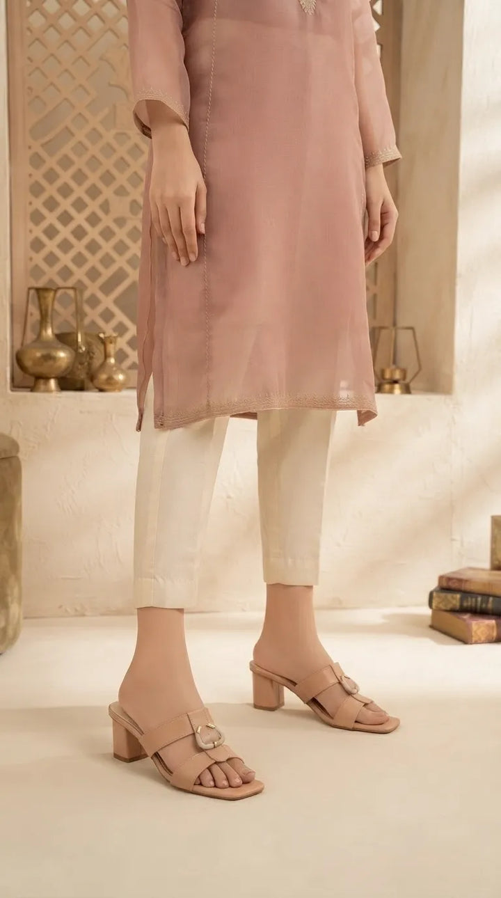 Beige Formal Slipper For Women FR8639