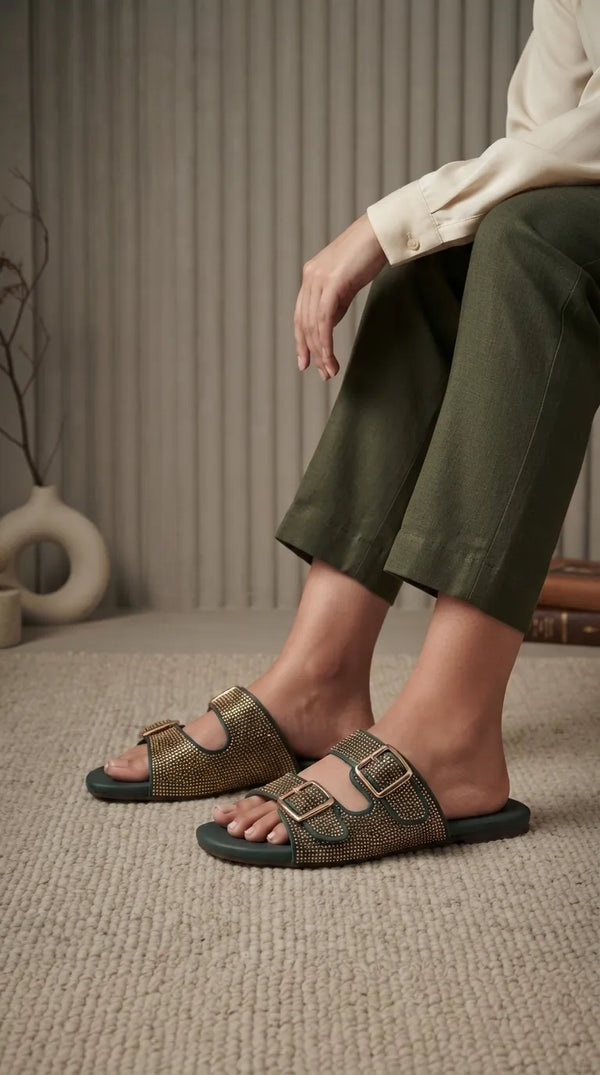 Green Formal Slipper For Women FR8694